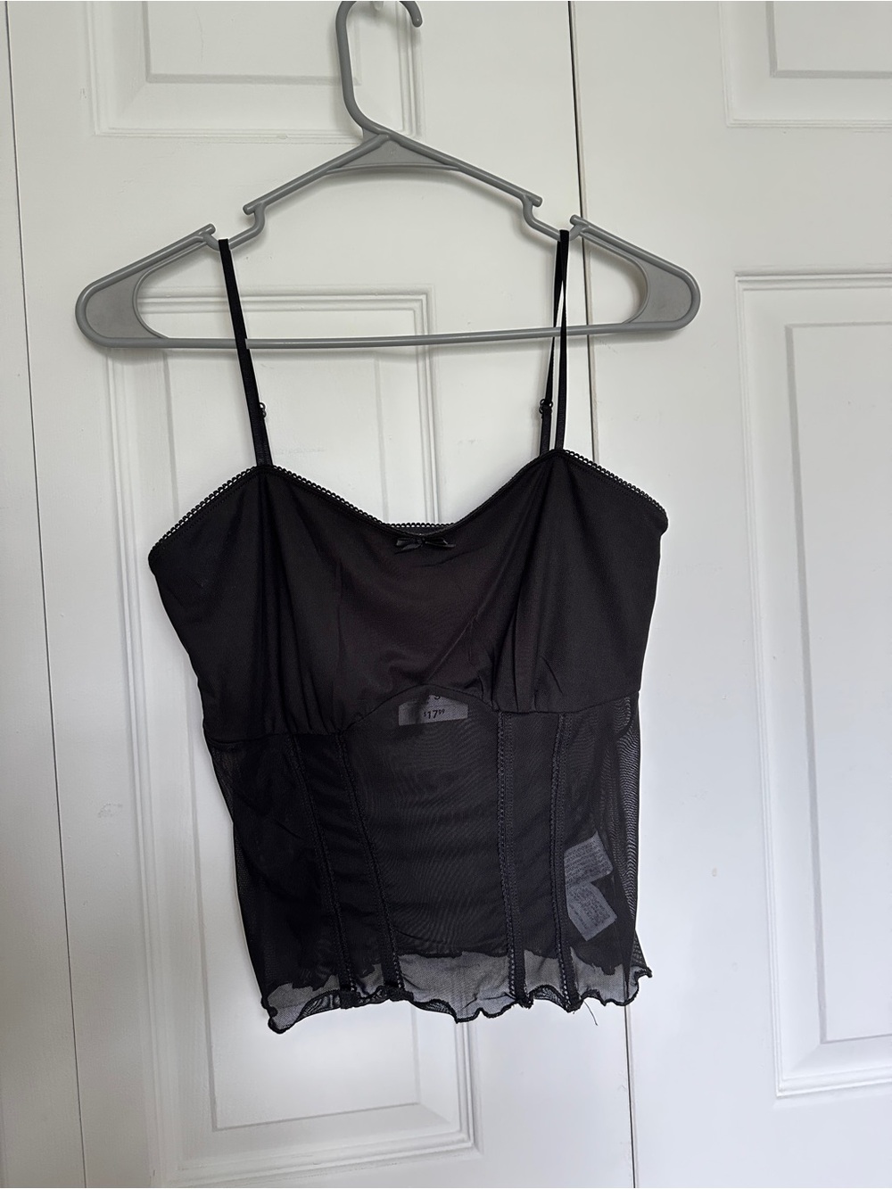 Black Sheer Mesh Bustier Cami